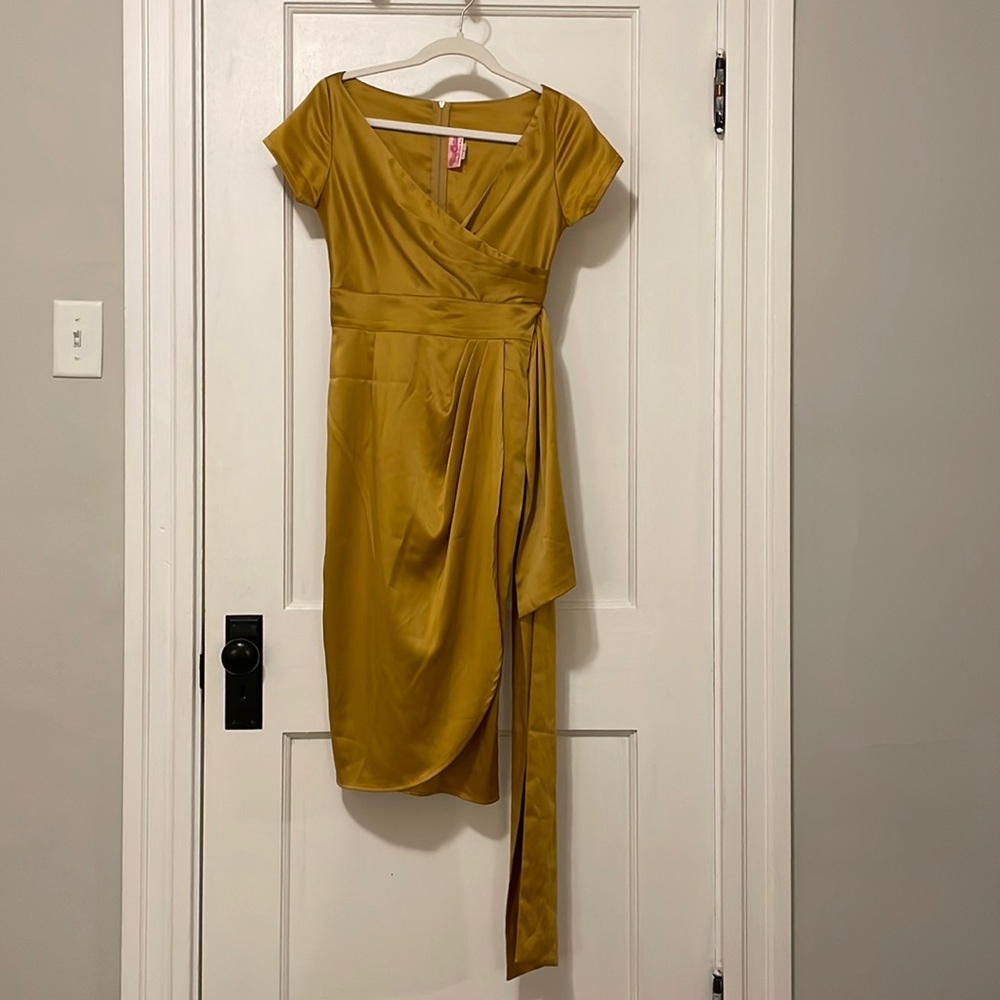 Pinup Couture Gold Ava Cocktail Dress, Size S